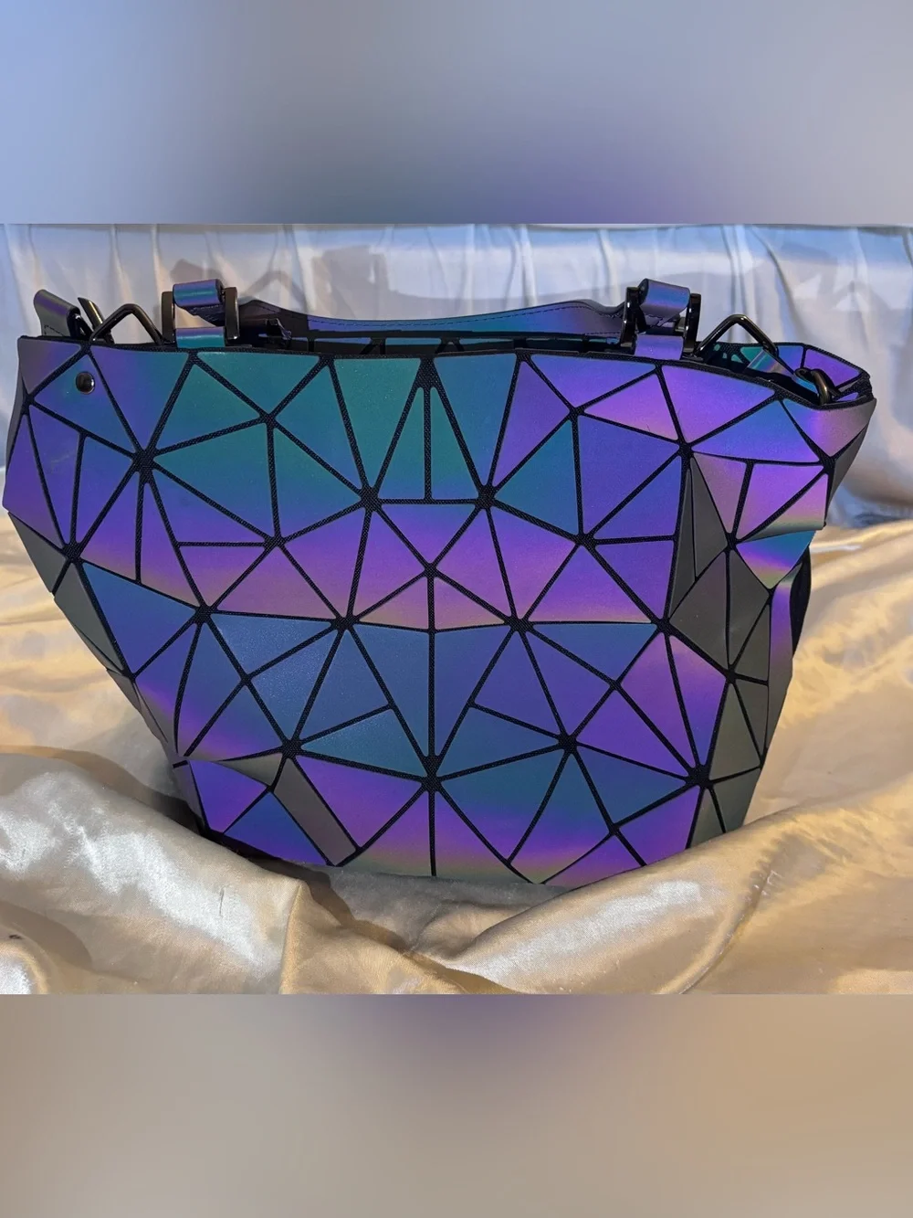 LOVEVOOK Geometric Luminous Holographic Bag + Mini Purse